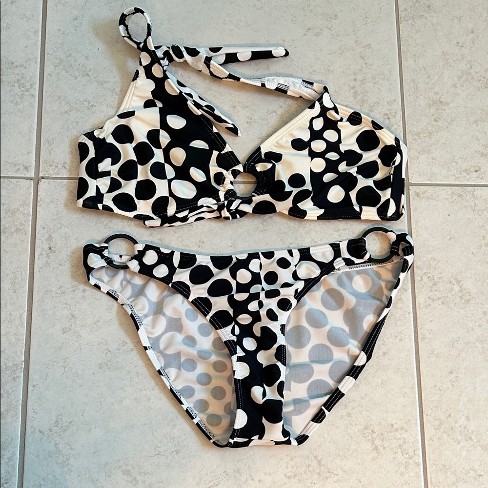 Venus black and white polkadotted bikini